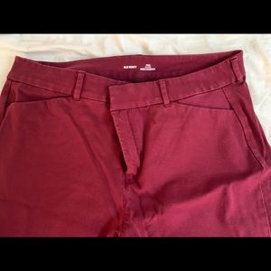 Maroon Old Navy High Rise Pixie Pants